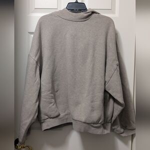 Fear Of God ESSENTIALS Mens Mock Neck Core Heather Gray Hoodie Size Large L